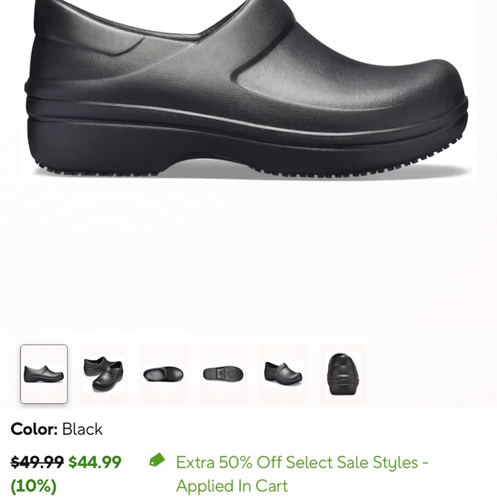 CROCS Black Work-Friendly Slip-On Clog